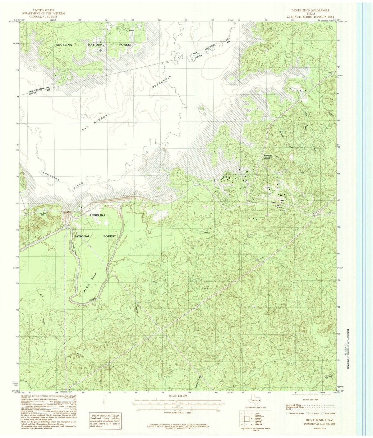 1984 McGee Bend, TX - Texas - USGS Topographic Map