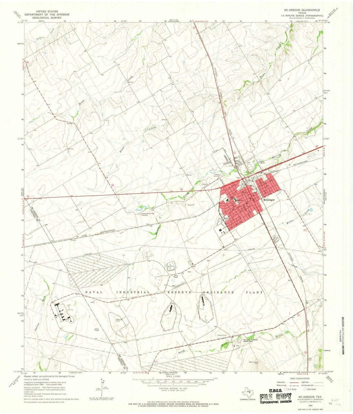 1965 McGregor, TX - Texas - USGS Topographic Map