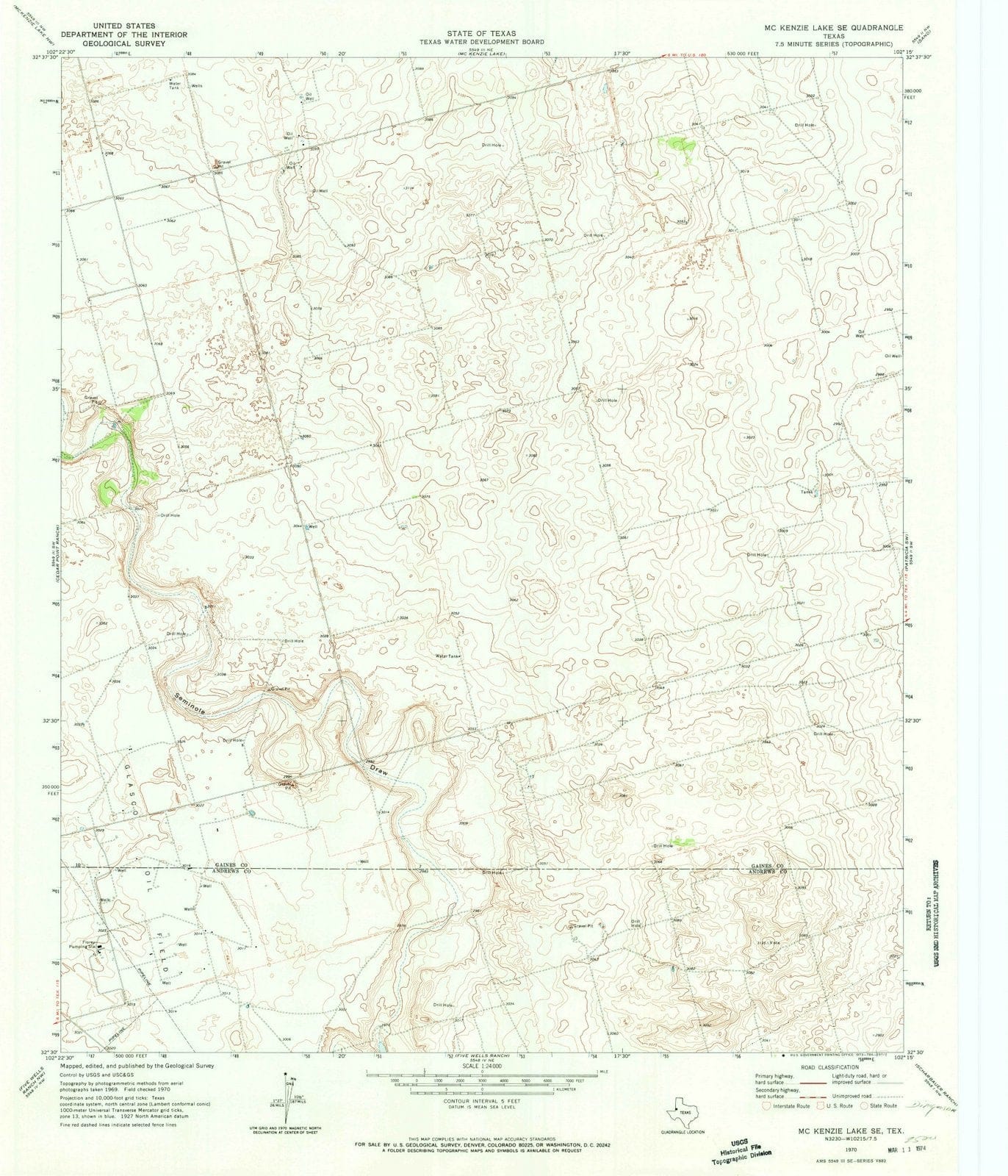 1970 McKenzie Lake, TX - Texas - USGS Topographic Map v2