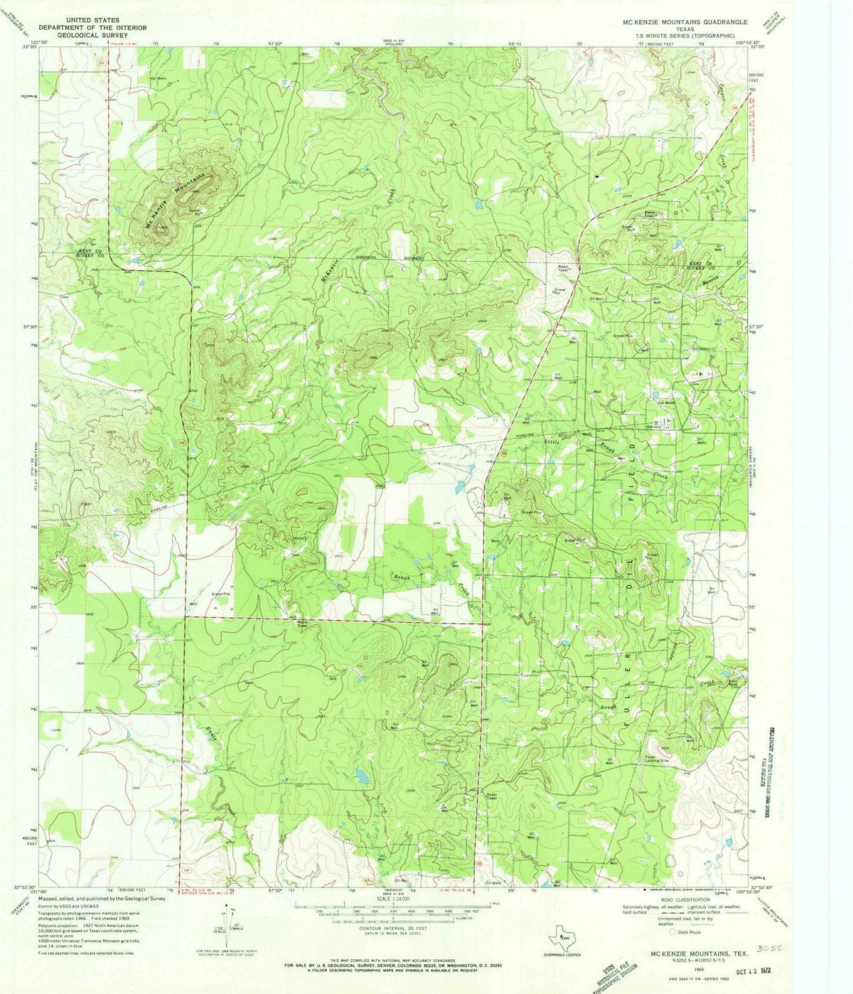 1969 McKenzie Mountains, TX - Texas - USGS Topographic Map