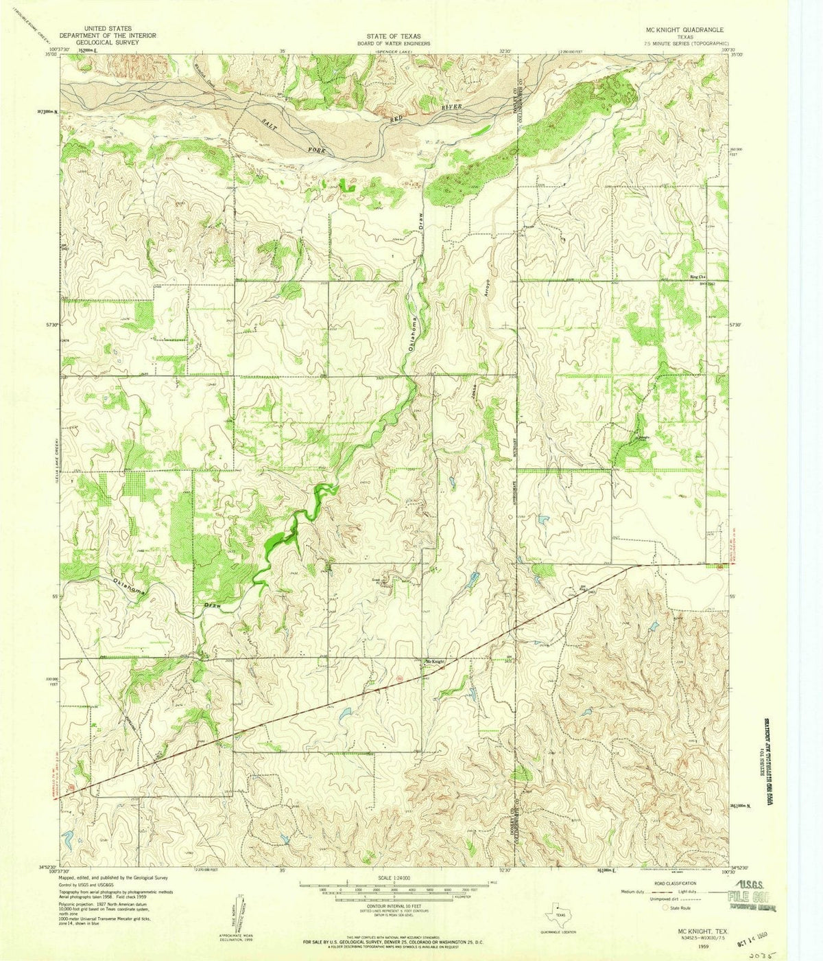 1959 McKnight, TX - Texas - USGS Topographic Map