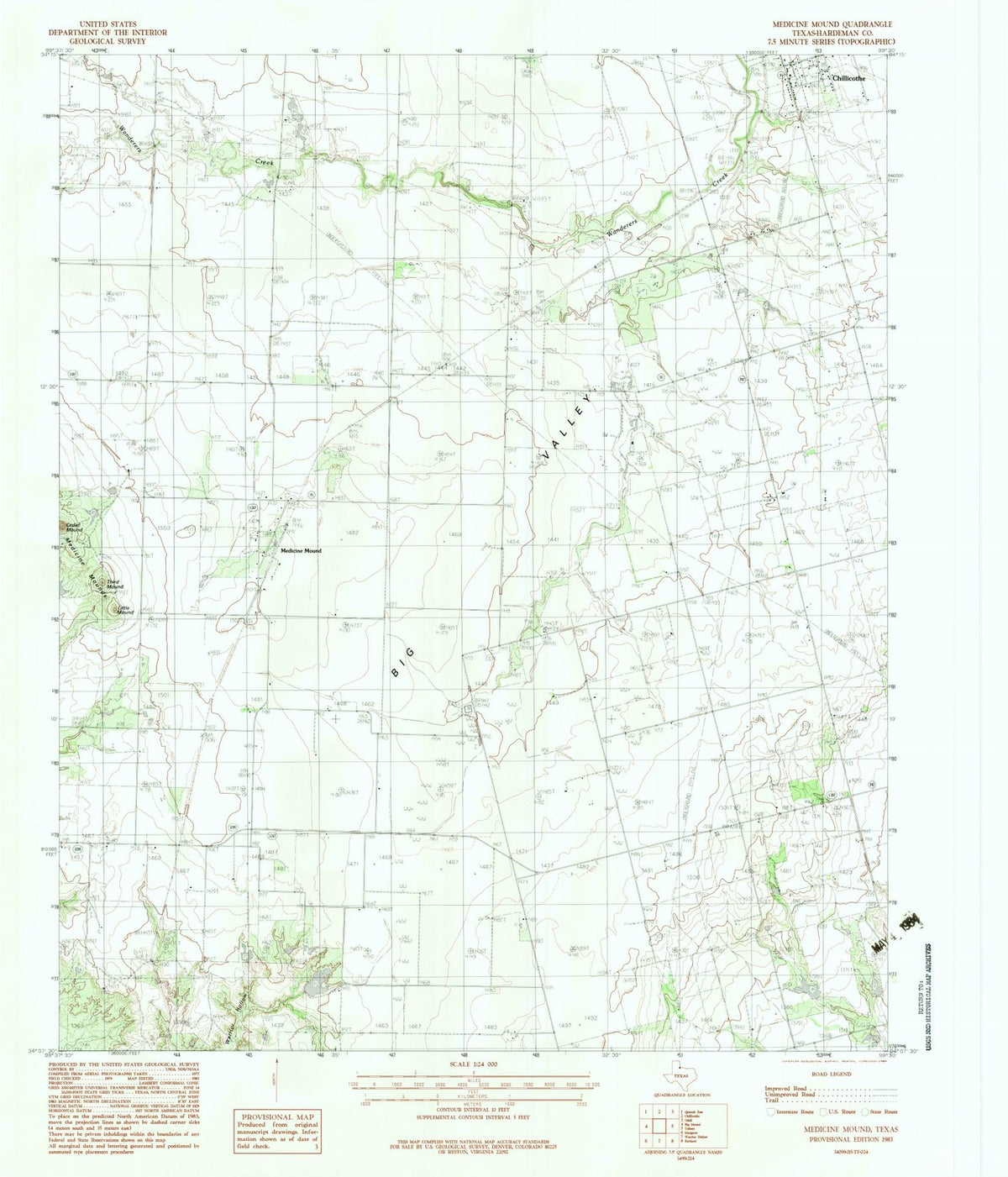 1983 Medicine Mound, TX - Texas - USGS Topographic Map