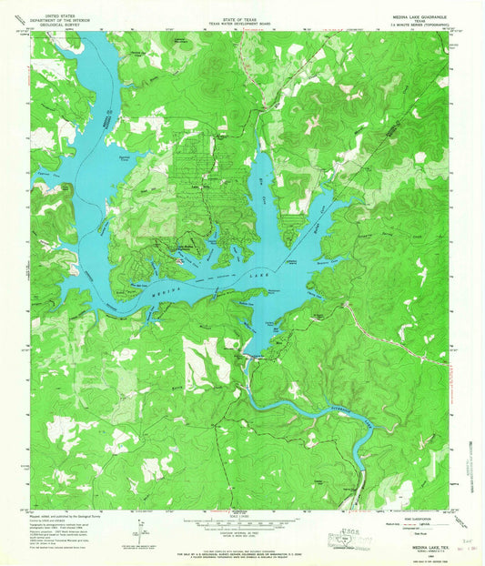 1964 Medina Lake, TX - Texas - USGS Topographic Map