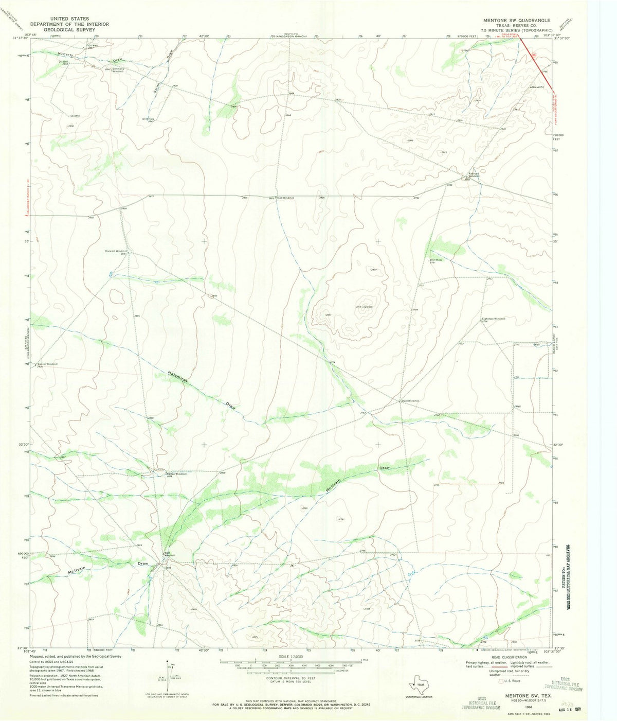 1968 Mentone, TX - Texas - USGS Topographic Map