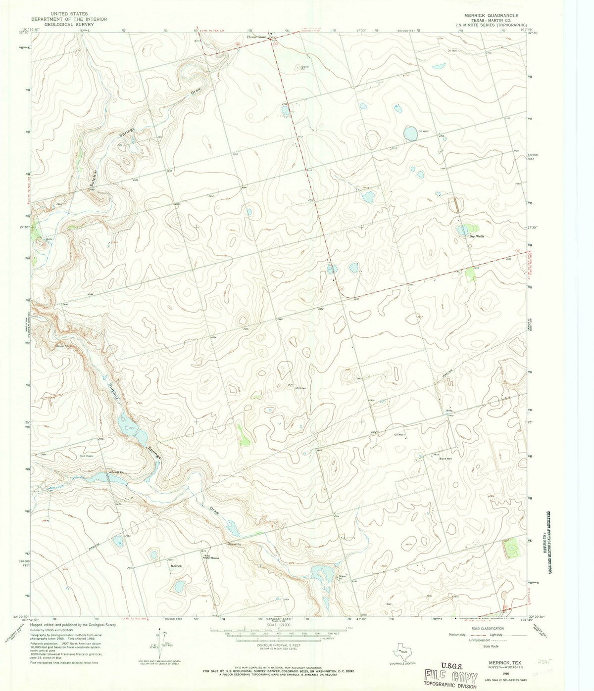 1966 Merrick, TX - Texas - USGS Topographic Map