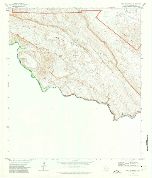 1971 Mesa De Anguila, TX - Texas - USGS Topographic Map