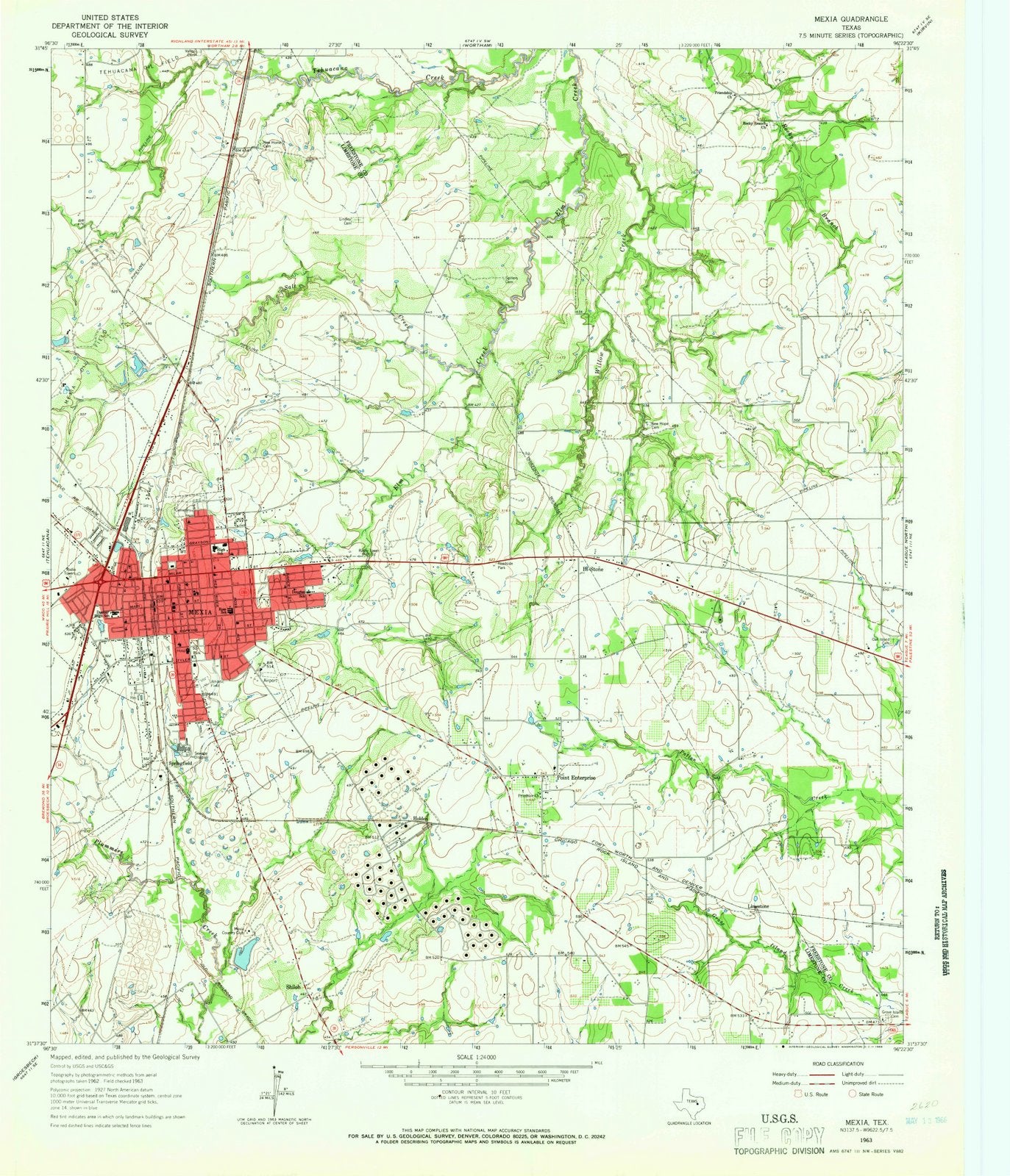 1963 Mexia, TX - Texas - USGS Topographic Map