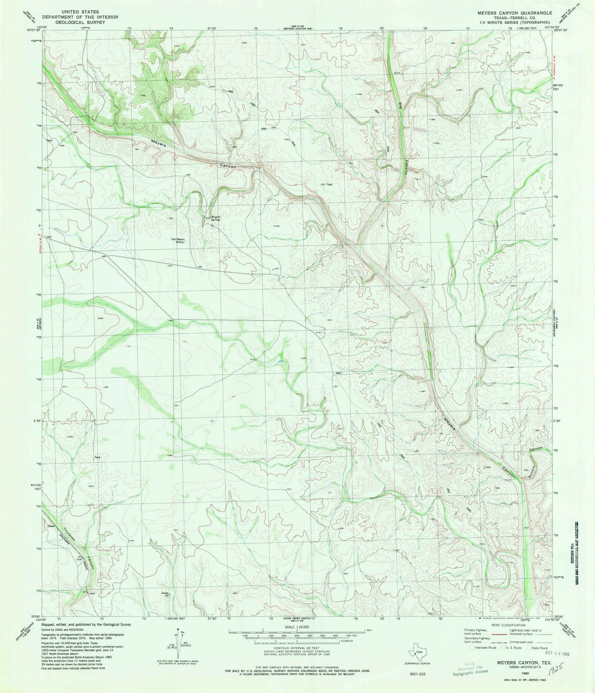 1980 Canyon, TX - Texas - USGS Topographic Map v4