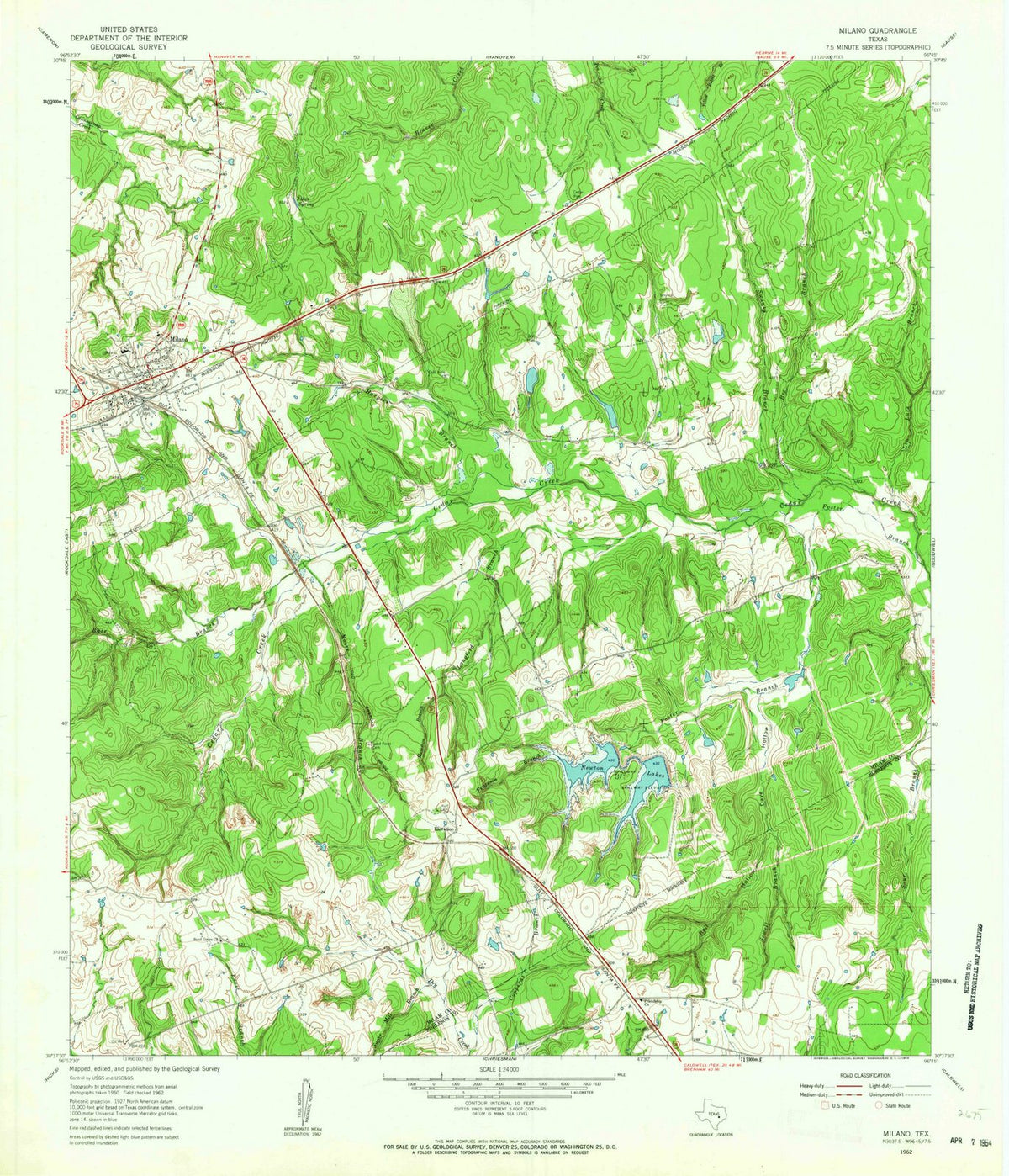 1962 Milano, TX - Texas - USGS Topographic Map