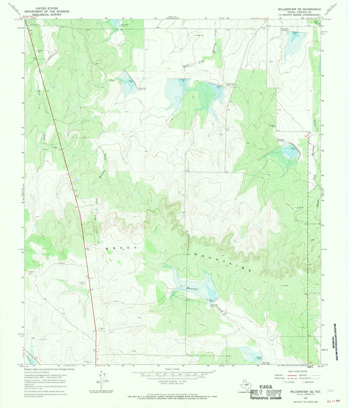 1967 Millersview, TX - Texas - USGS Topographic Map v2