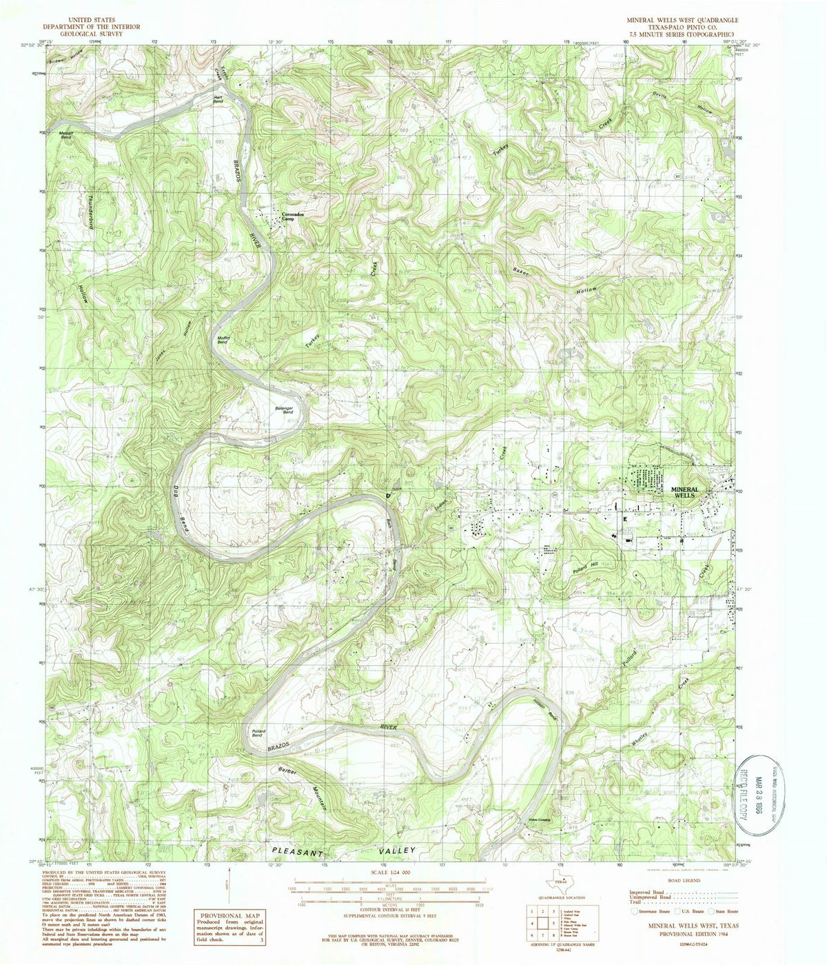 1984 Mineral Wells West, TX - Texas - USGS Topographic Map