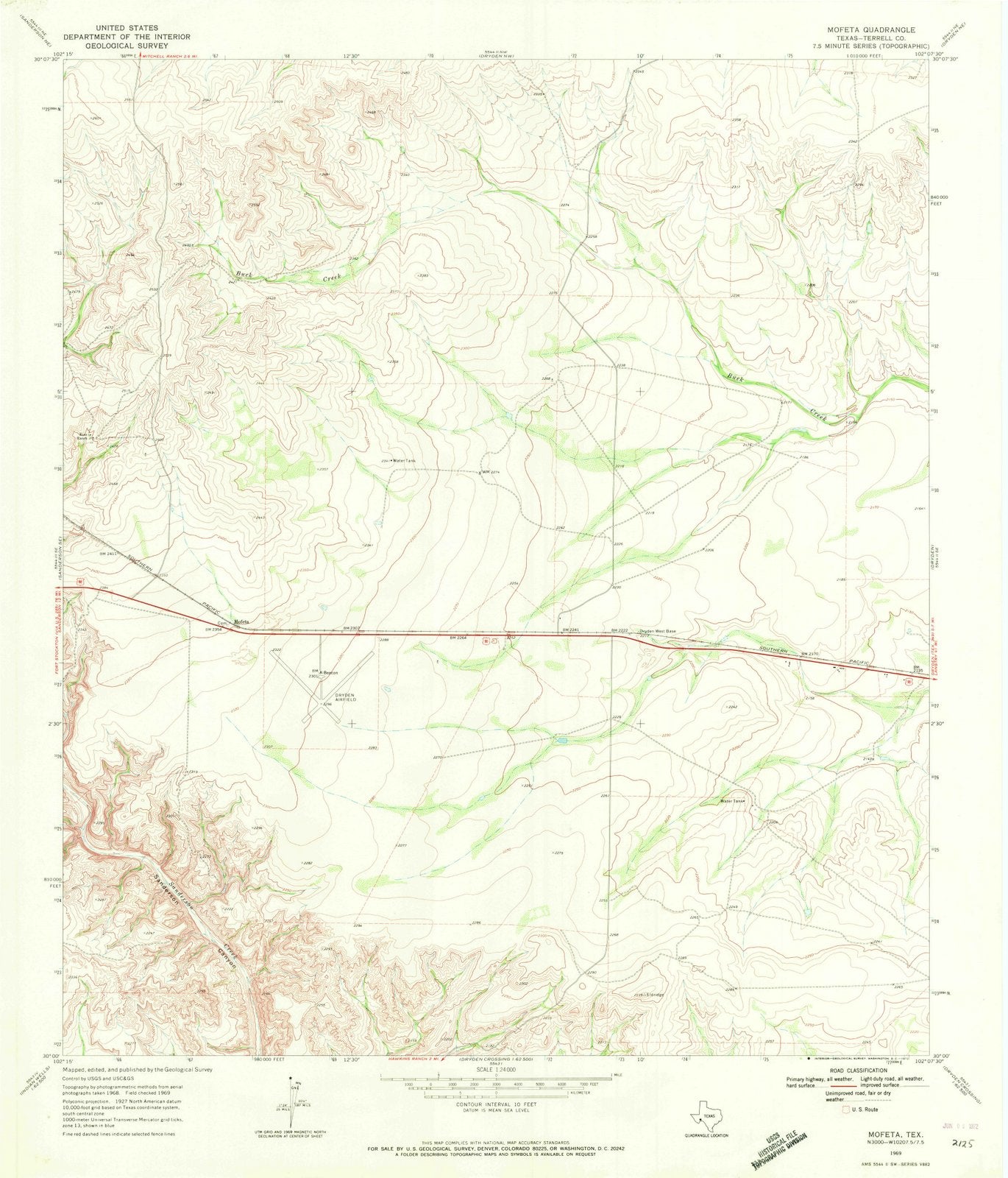 1969 Mofeta, TX - Texas - USGS Topographic Map