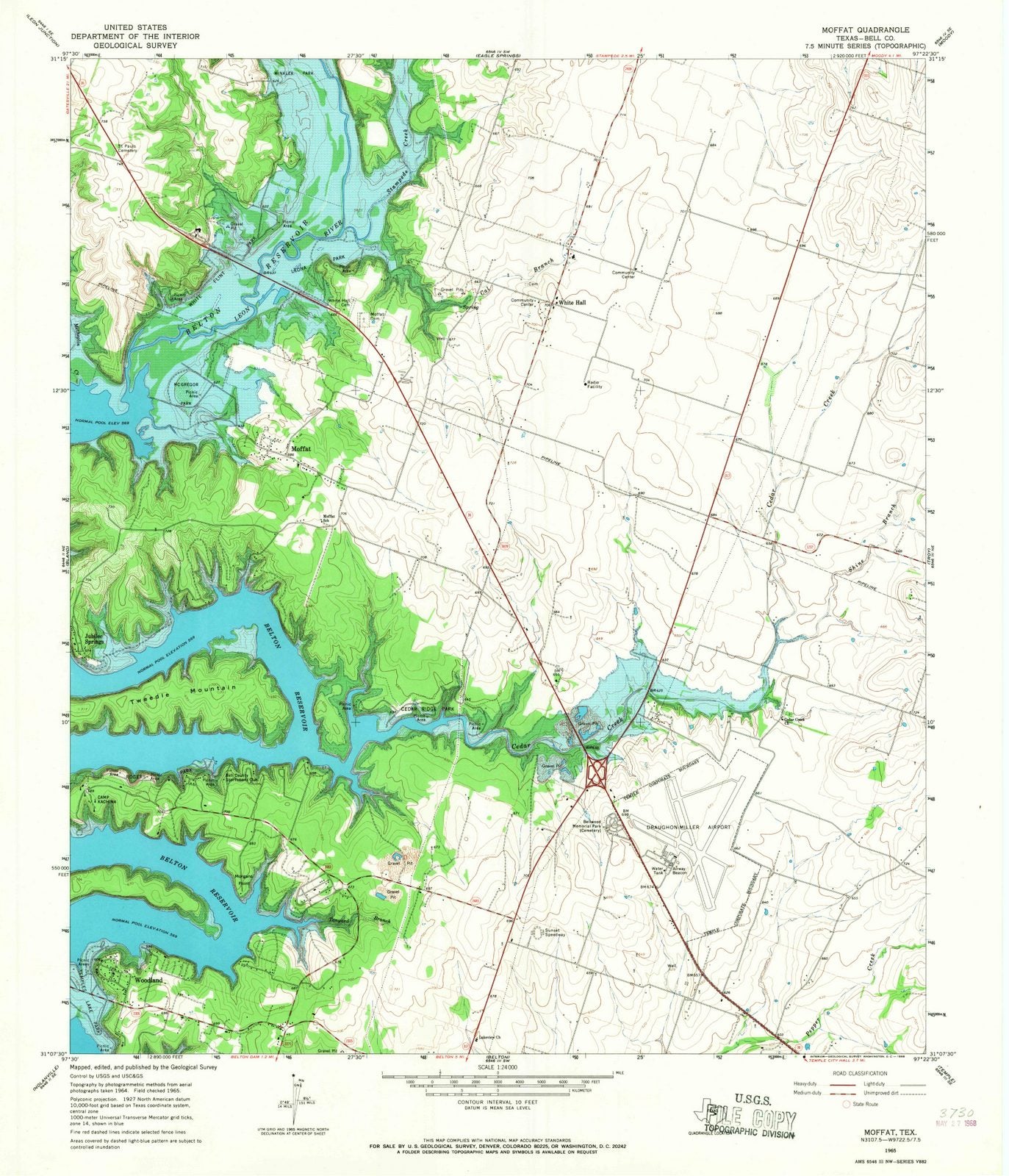 1965 Moffat, TX - Texas - USGS Topographic Map
