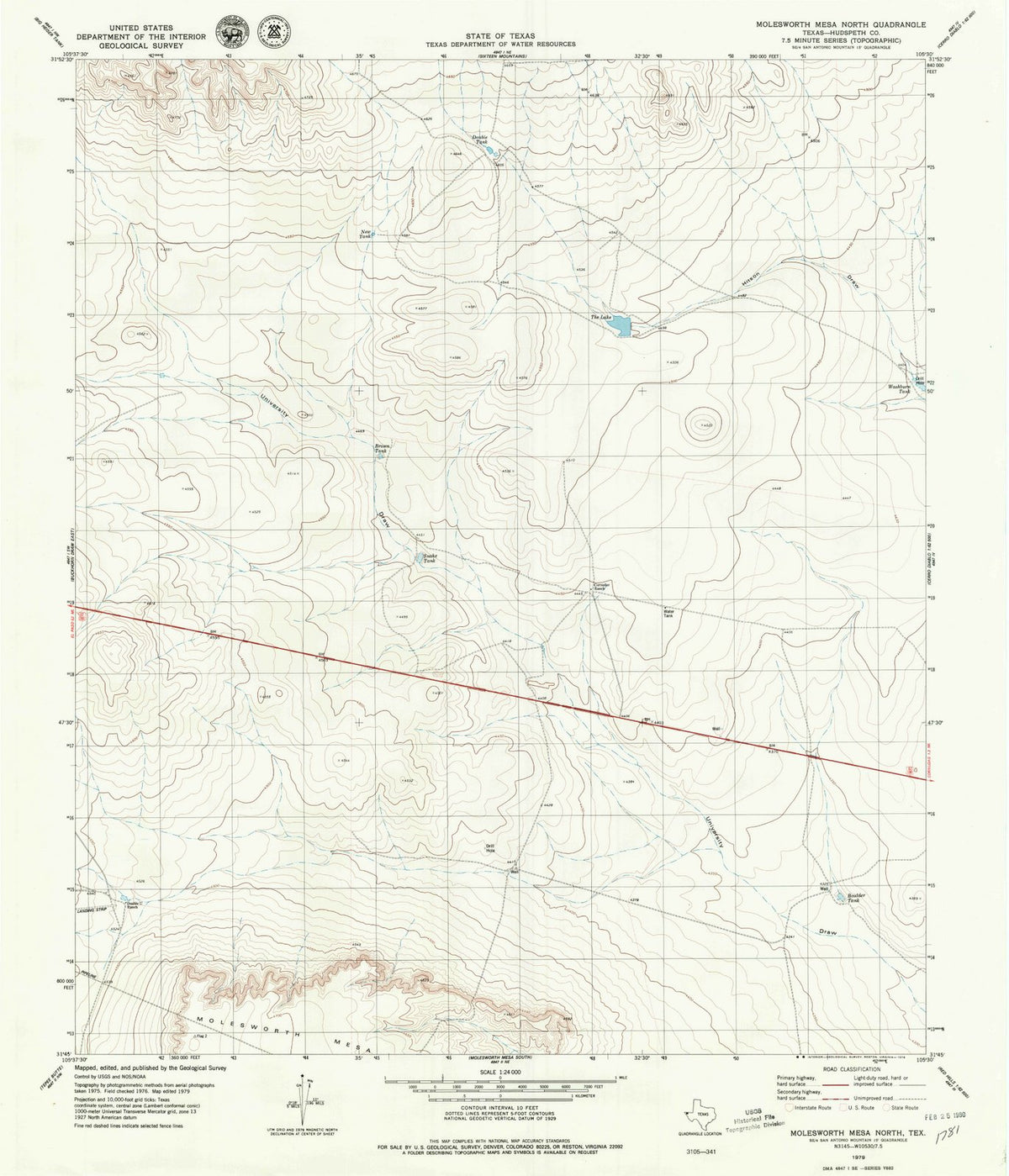 1979 Molesworth Mesa North, TX - Texas - USGS Topographic Map