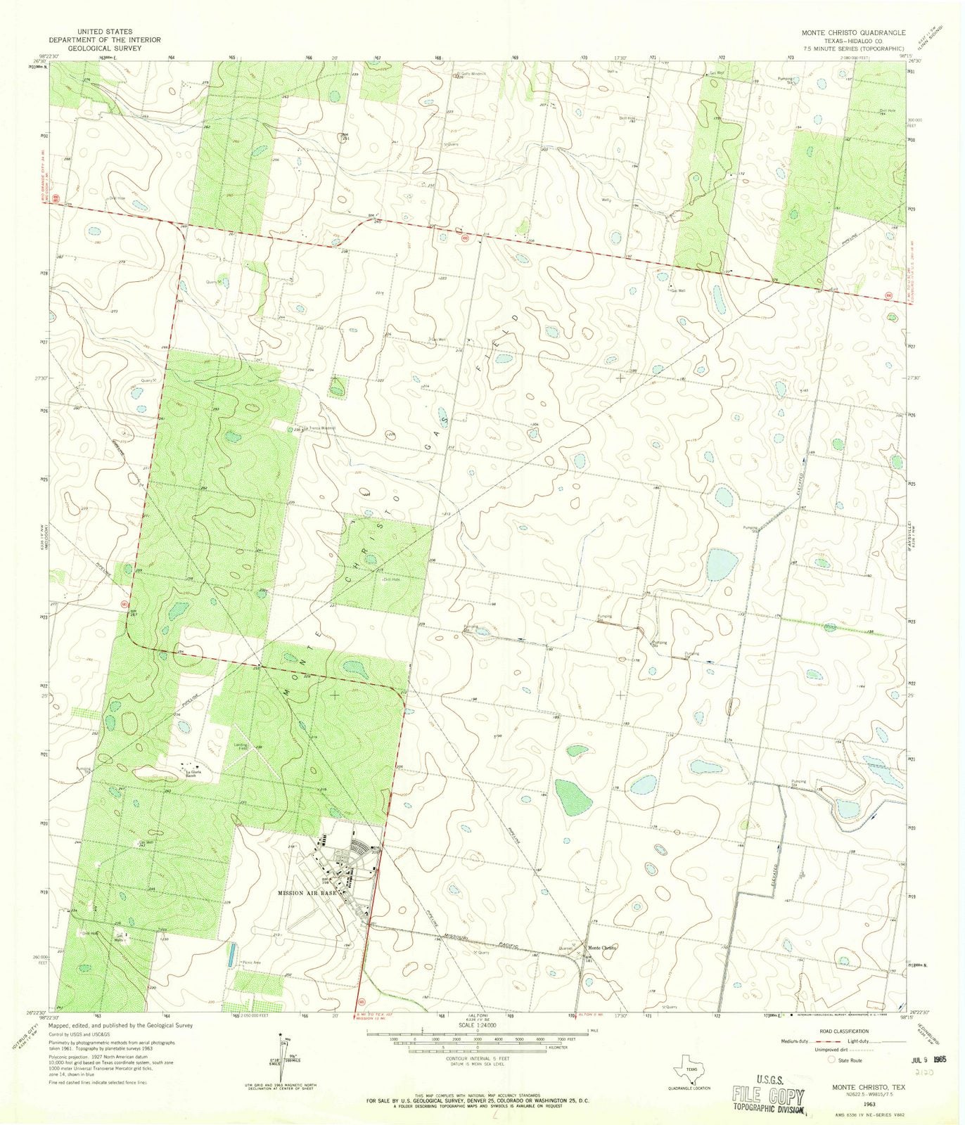 1963 Monte Christo, TX - Texas - USGS Topographic Map