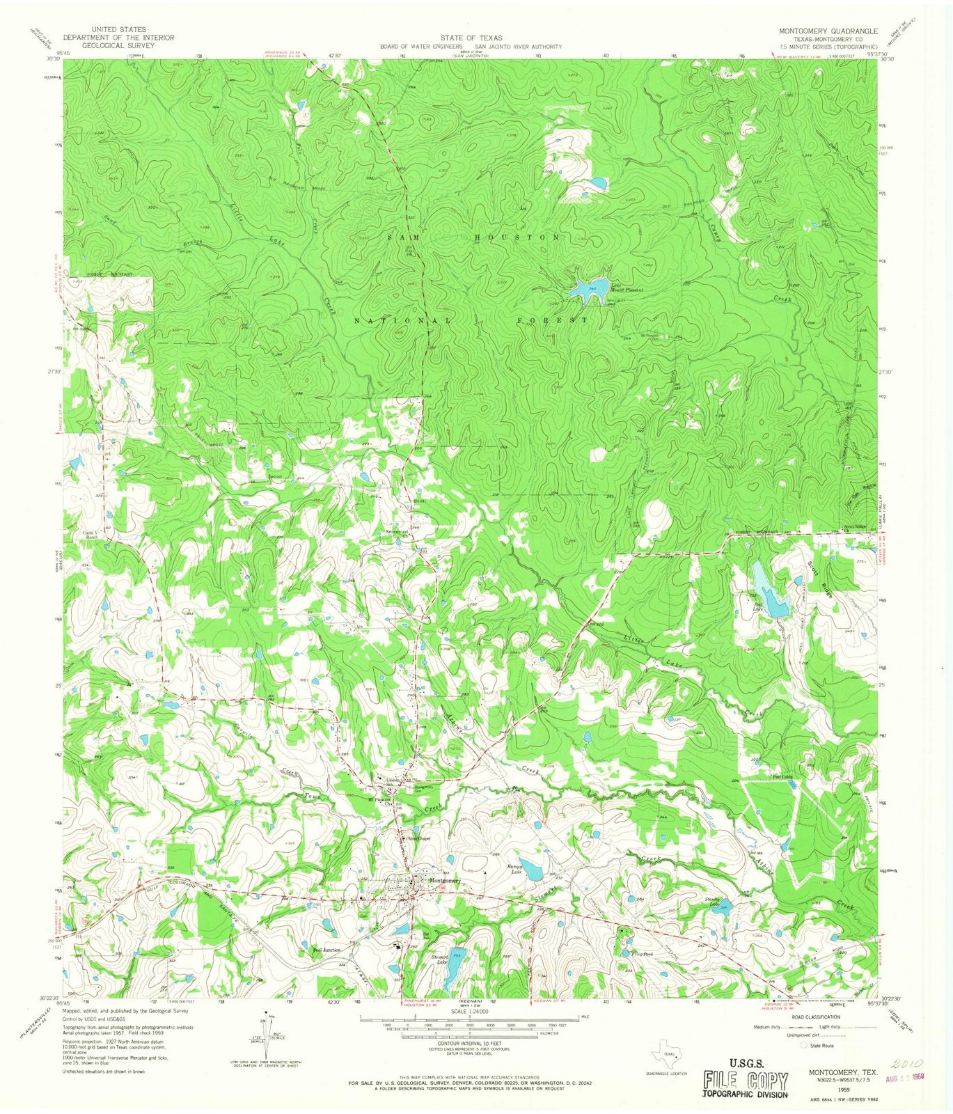 1959 Montgomery, TX - Texas - USGS Topographic Map