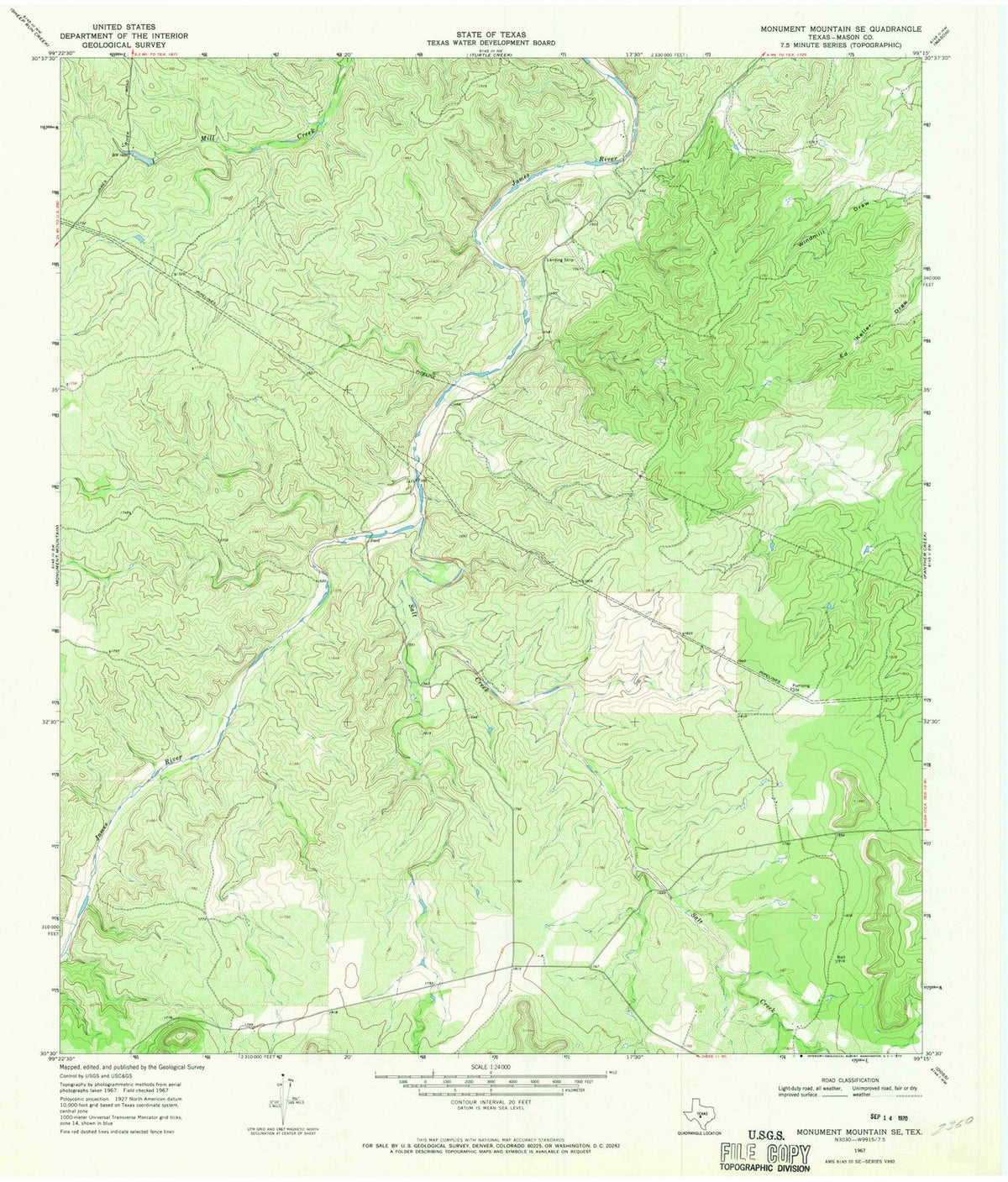 1967 Monument Mountain, TX - Texas - USGS Topographic Map