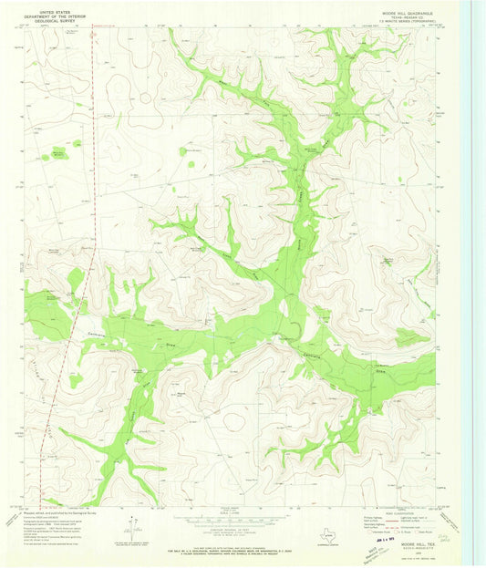 1970 Moore Hill, TX - Texas - USGS Topographic Map