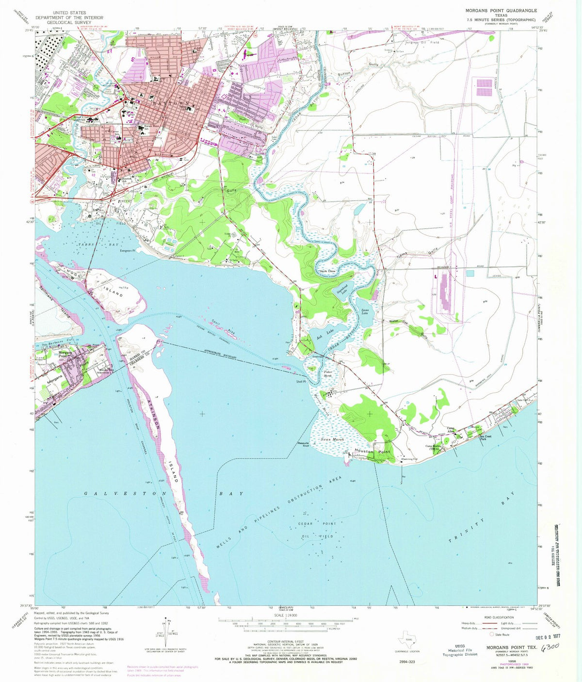 1956 Morgans Point, TX - Texas - USGS Topographic Map