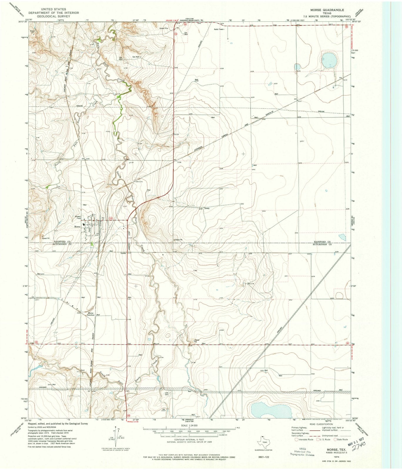 1974 Morse, TX - Texas - USGS Topographic Map v2