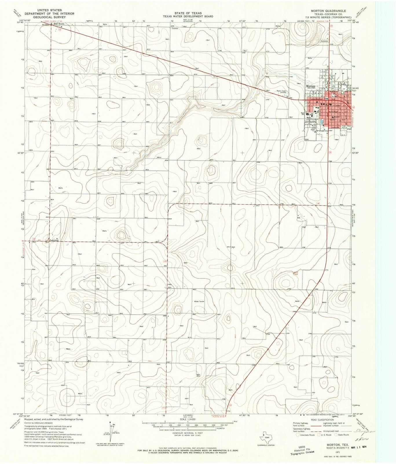 1971 Morton, TX - Texas - USGS Topographic Map