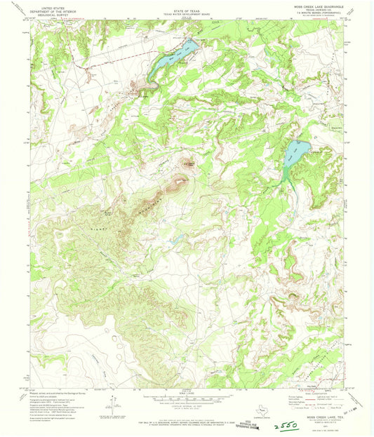 1971 Moss Creek Lake, TX - Texas - USGS Topographic Map