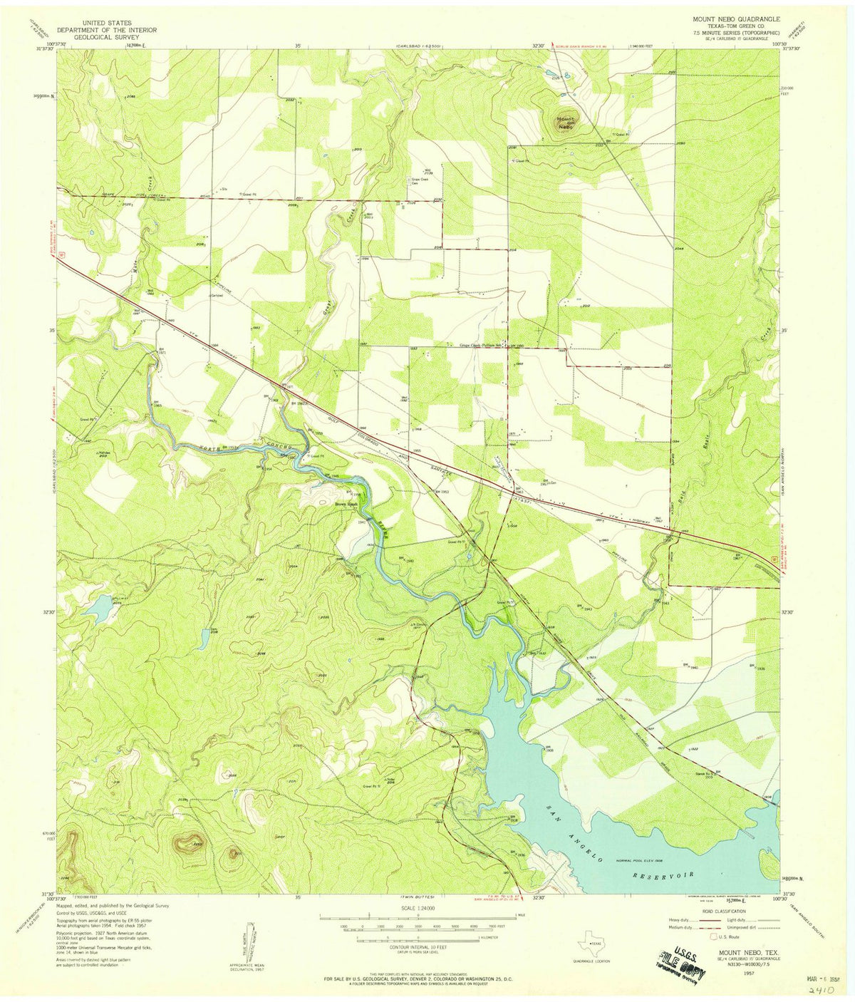 1957 Mountbo, TX - Texas - USGS Topographic Map