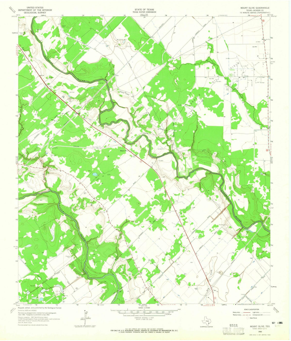 1963 Mount Olive, TX - Texas - USGS Topographic Map