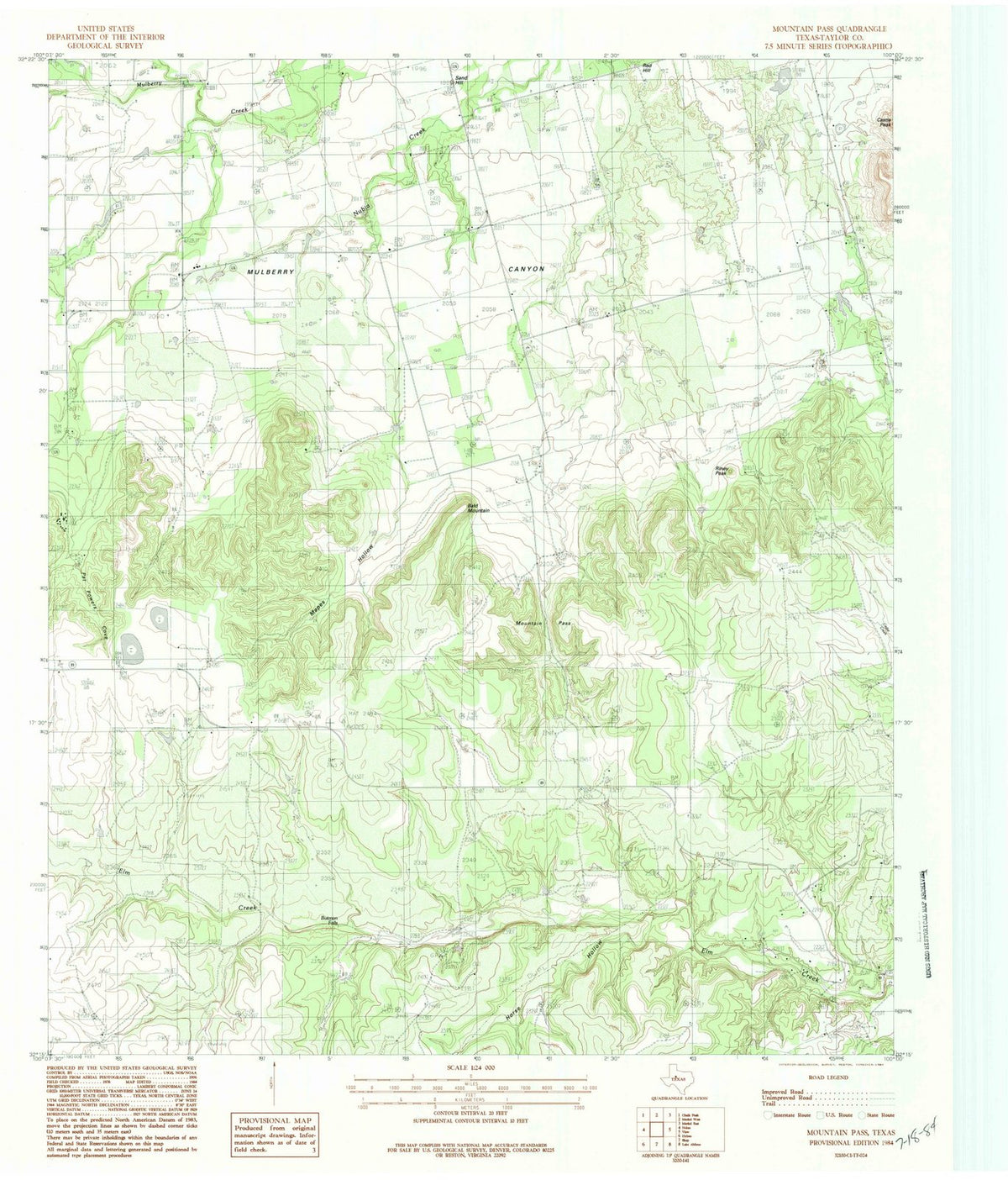 1984 Mountain Pass, TX - Texas - USGS Topographic Map