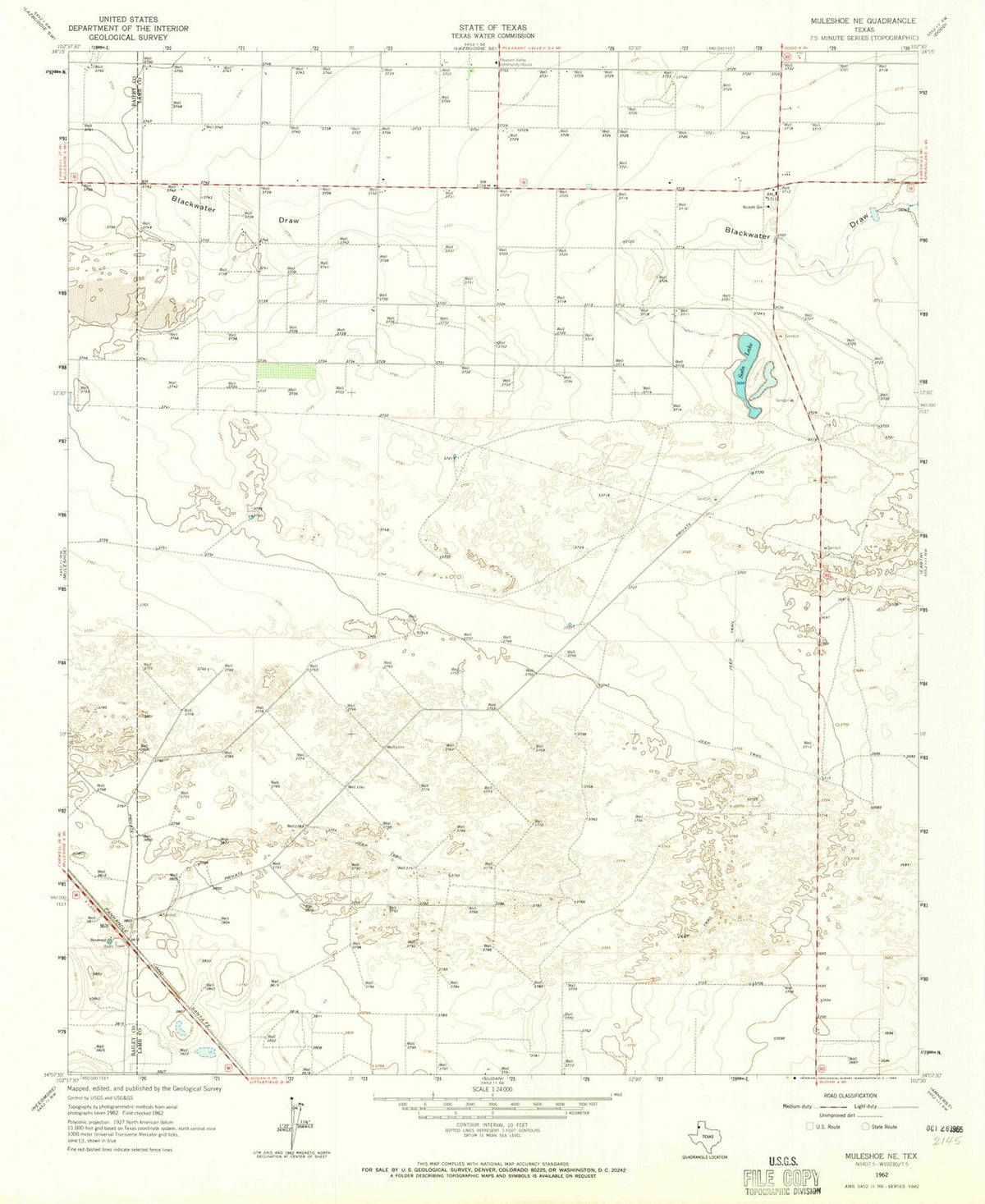 1962 Muleshoe, TX - Texas - USGS Topographic Map