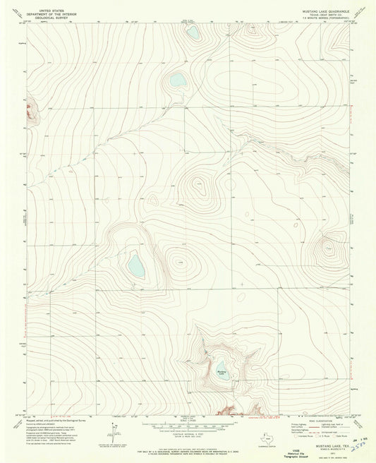 1971 Mustang Lake, TX - Texas - USGS Topographic Map