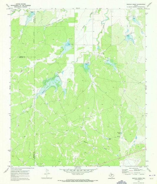 1970 Needle Creek, TX - Texas - USGS Topographic Map