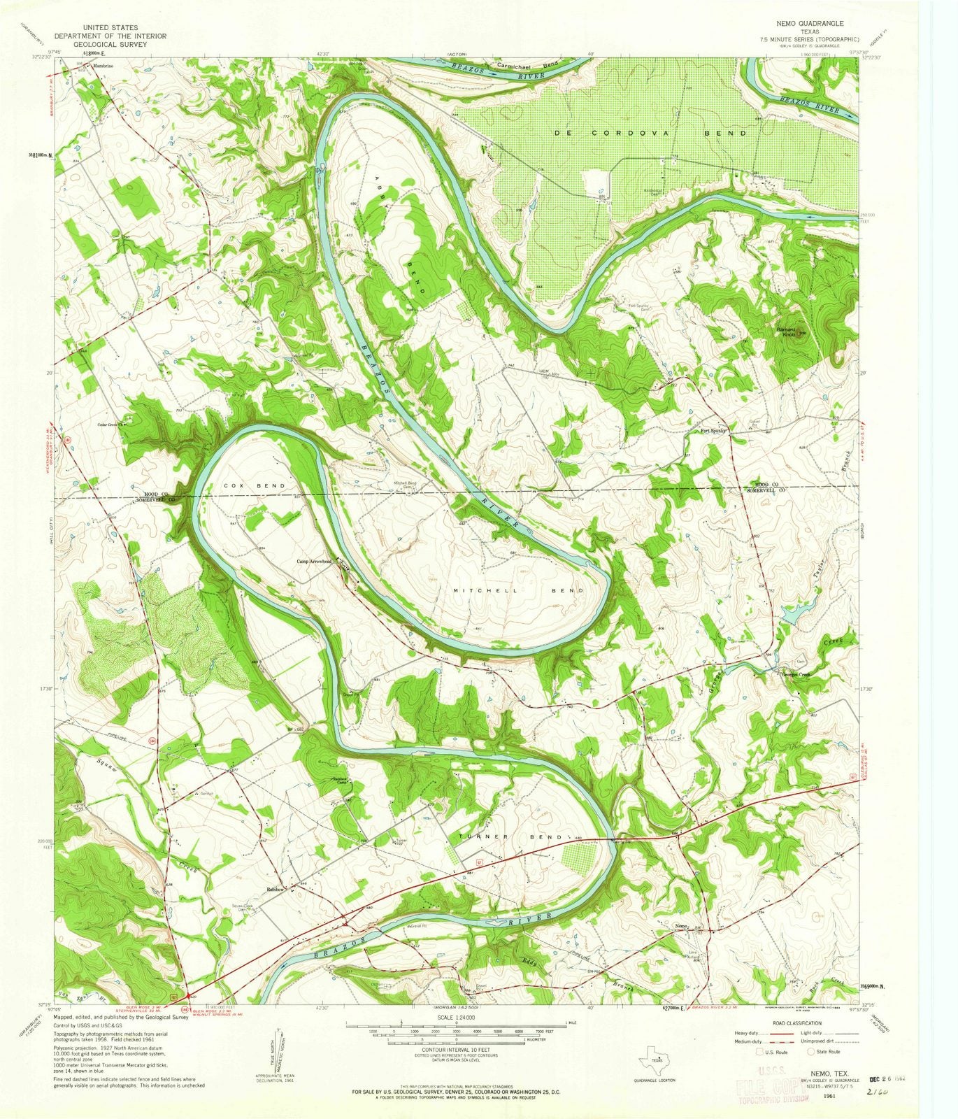 1961 Nemo, TX - Texas - USGS Topographic Map