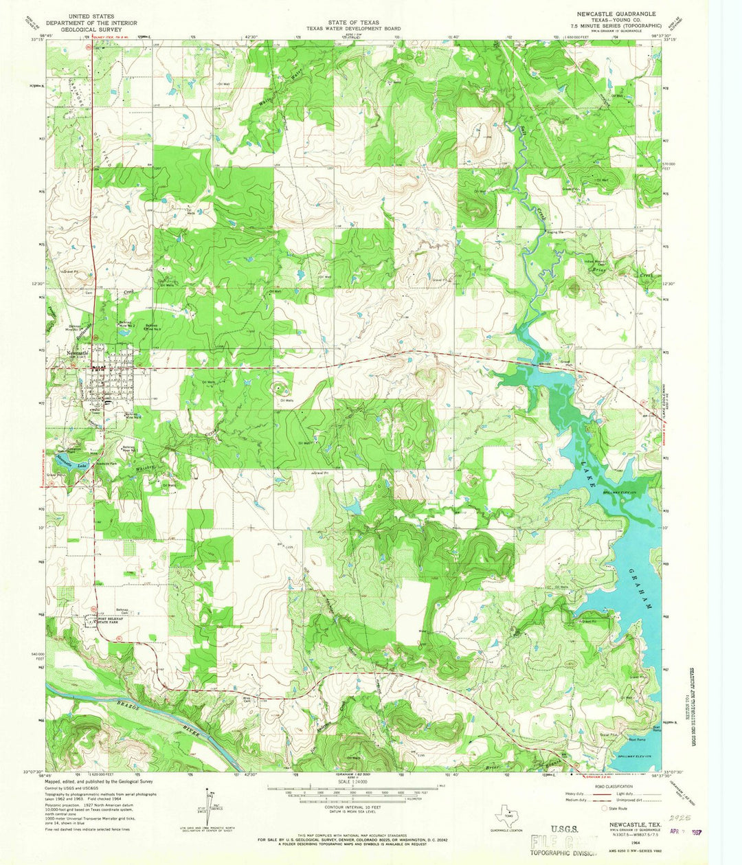 1964 Newcastle, TX - Texas - USGS Topographic Map