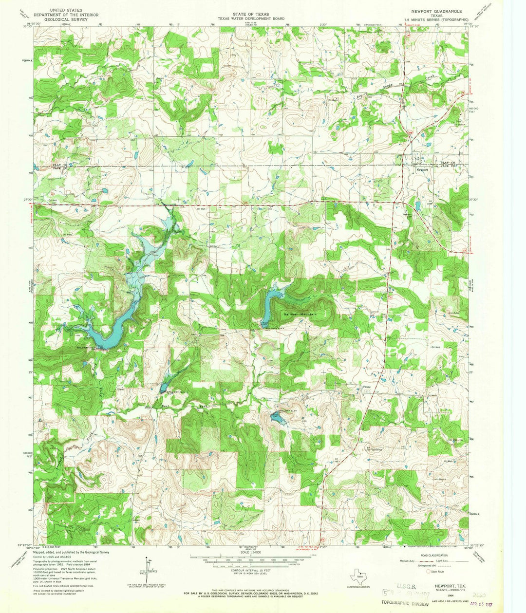 1964 Newport, TX - Texas - USGS Topographic Map
