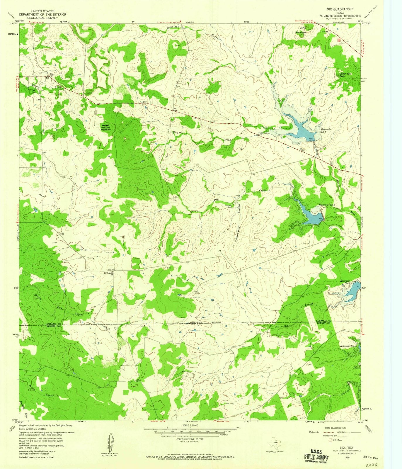 1959 Nix, TX - Texas - USGS Topographic Map