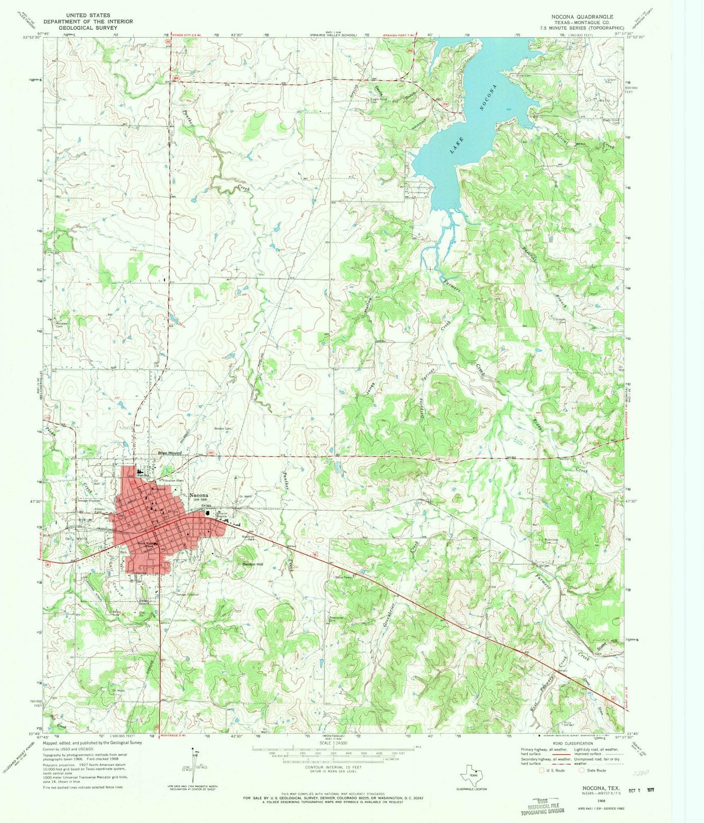 1968 Nocona, TX - Texas - USGS Topographic Map