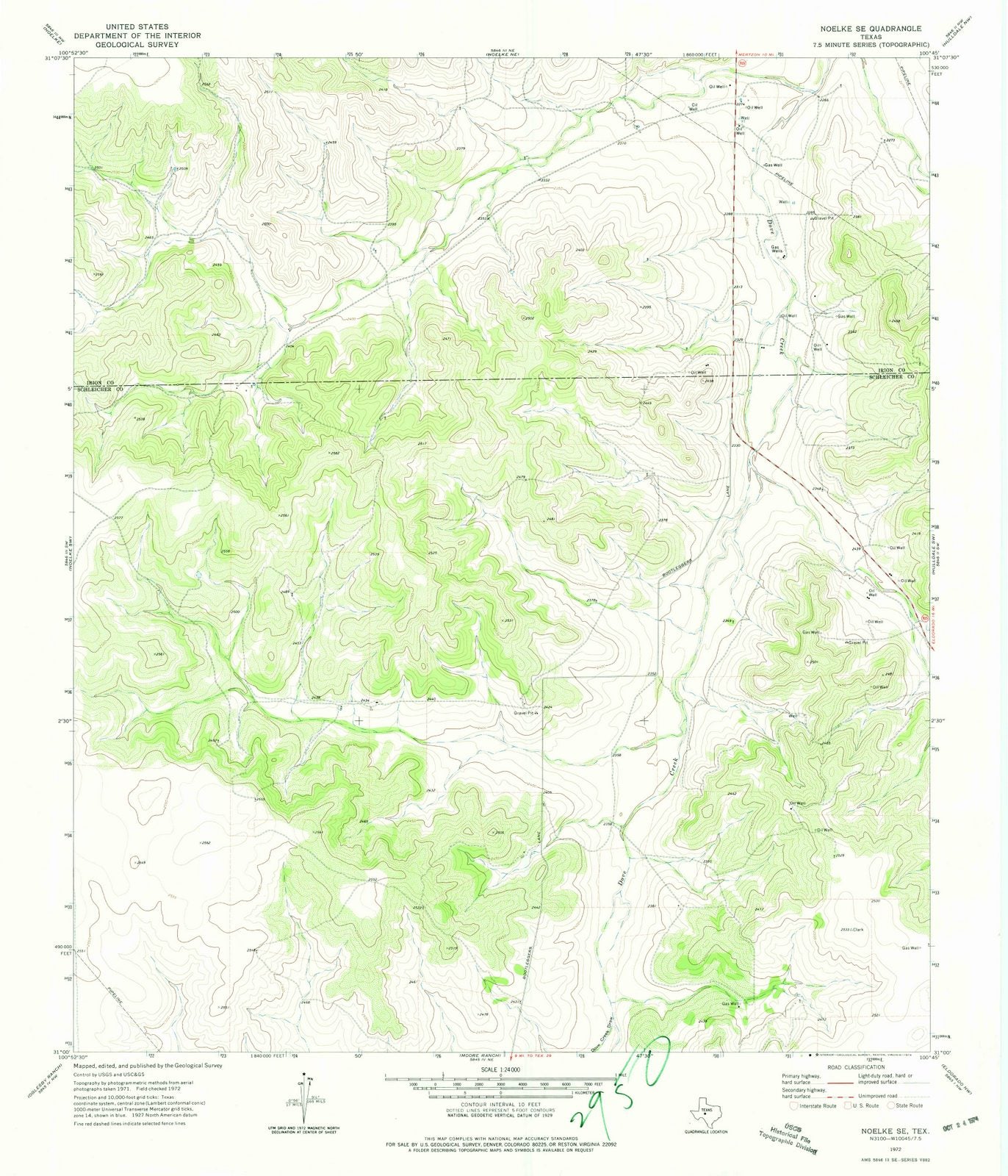 1972 Noelke, TX - Texas - USGS Topographic Map v2