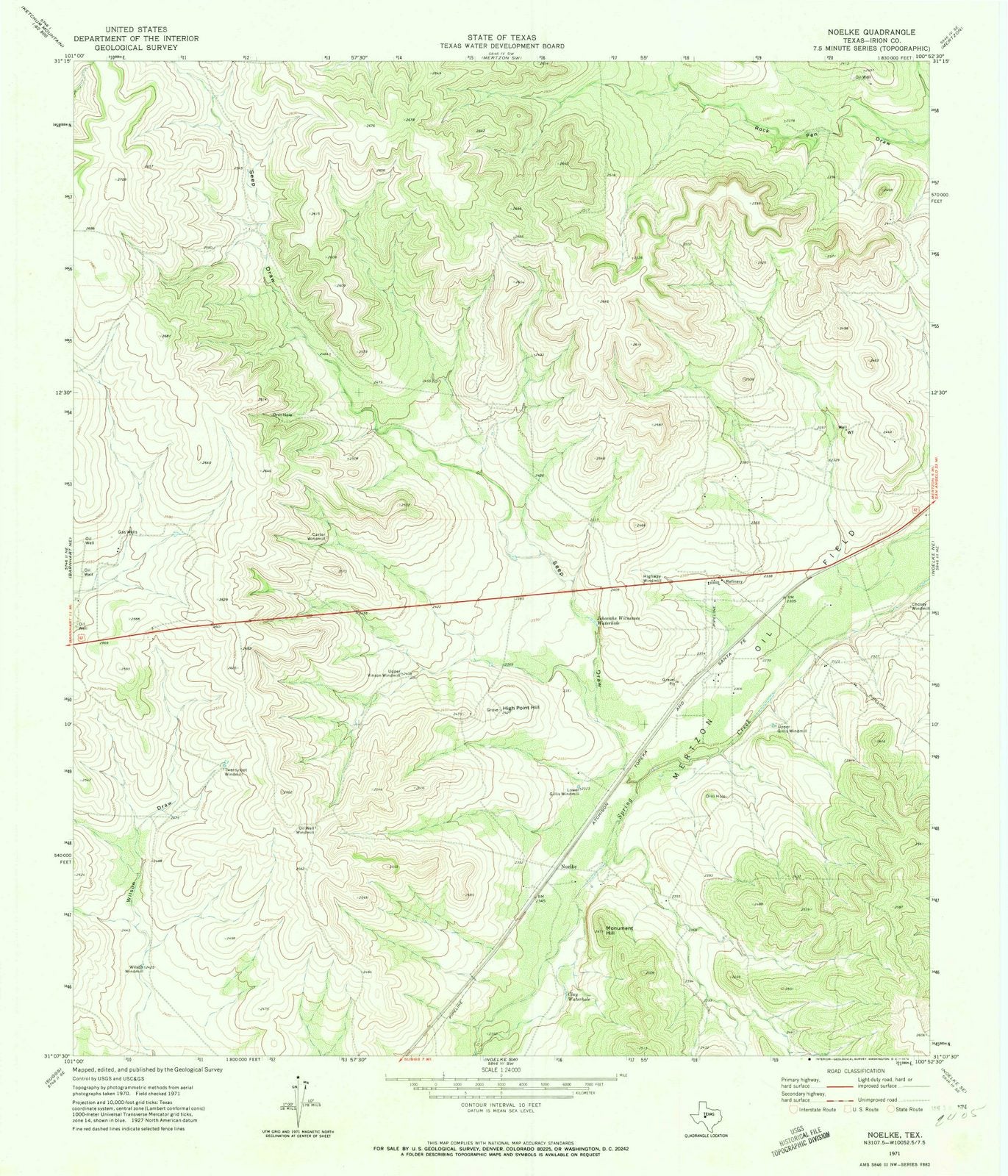 1971 Noelke, TX - Texas - USGS Topographic Map v2