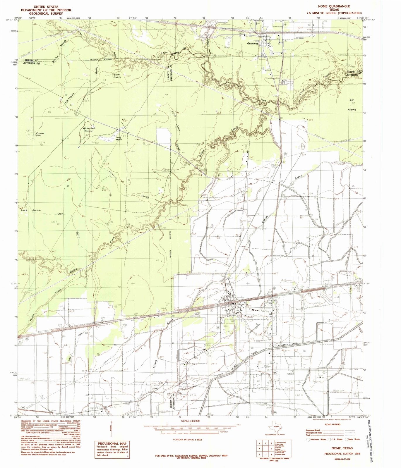 1984 Nome, TX - Texas - USGS Topographic Map