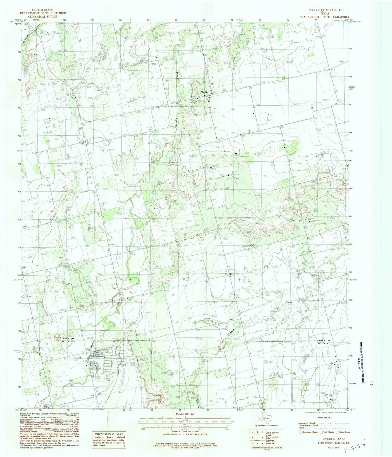 1984 Noodle, TX - Texas - USGS Topographic Map v2