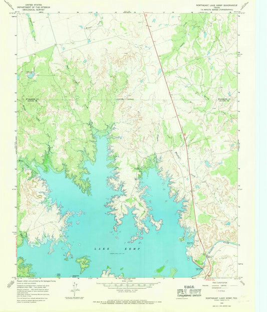 1966 Northeast Lake Kemp, TX - Texas - USGS Topographic Map