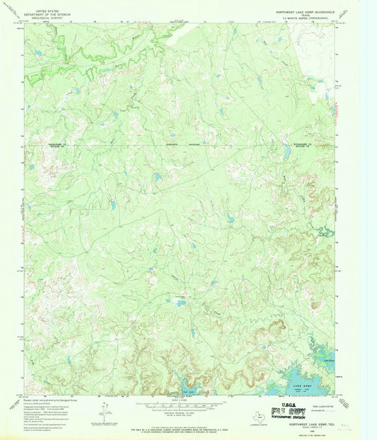 1966 Northwest Lake Kemp, TX - Texas - USGS Topographic Map