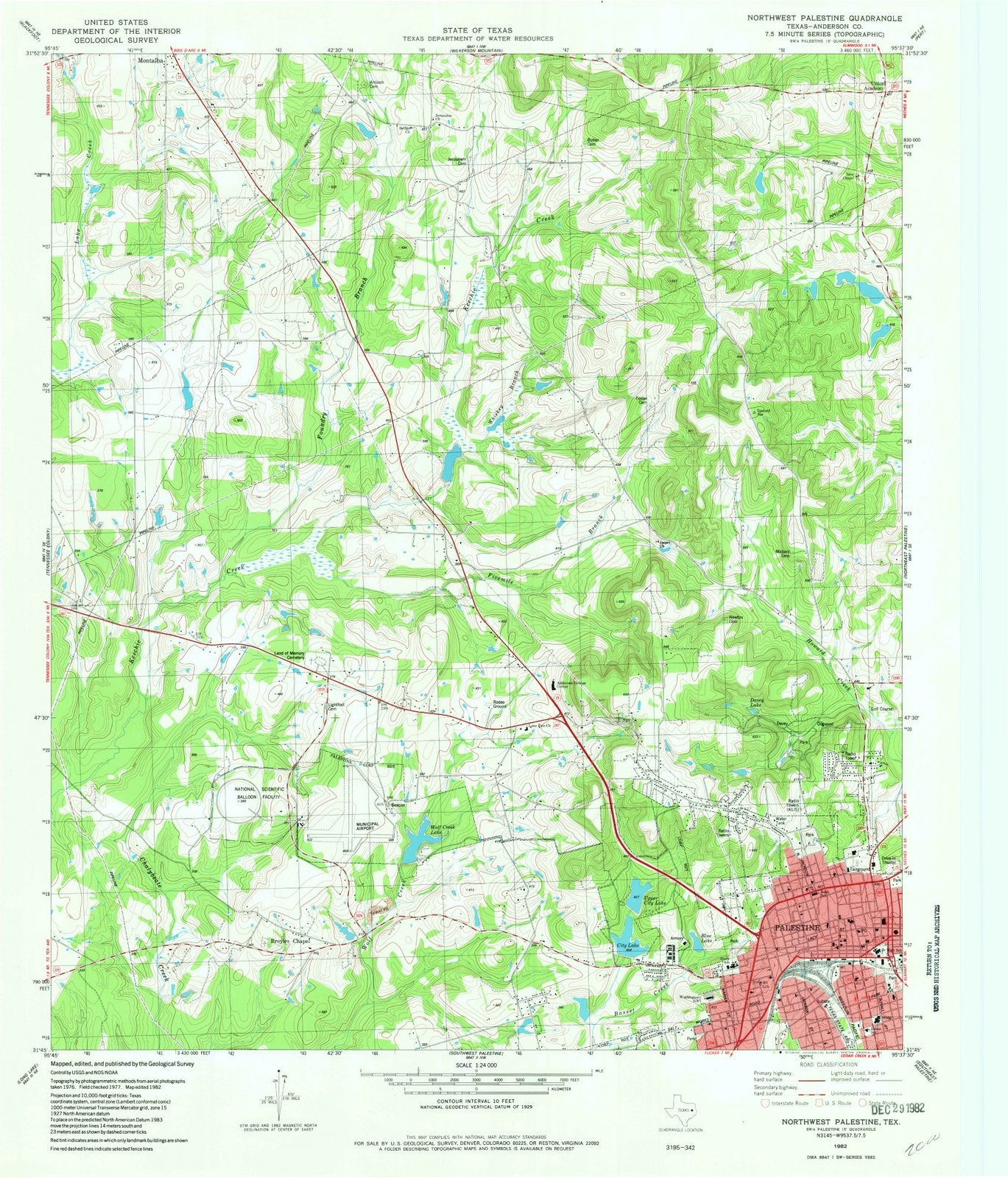 1982 Northwest Palestine, TX - Texas - USGS Topographic Map
