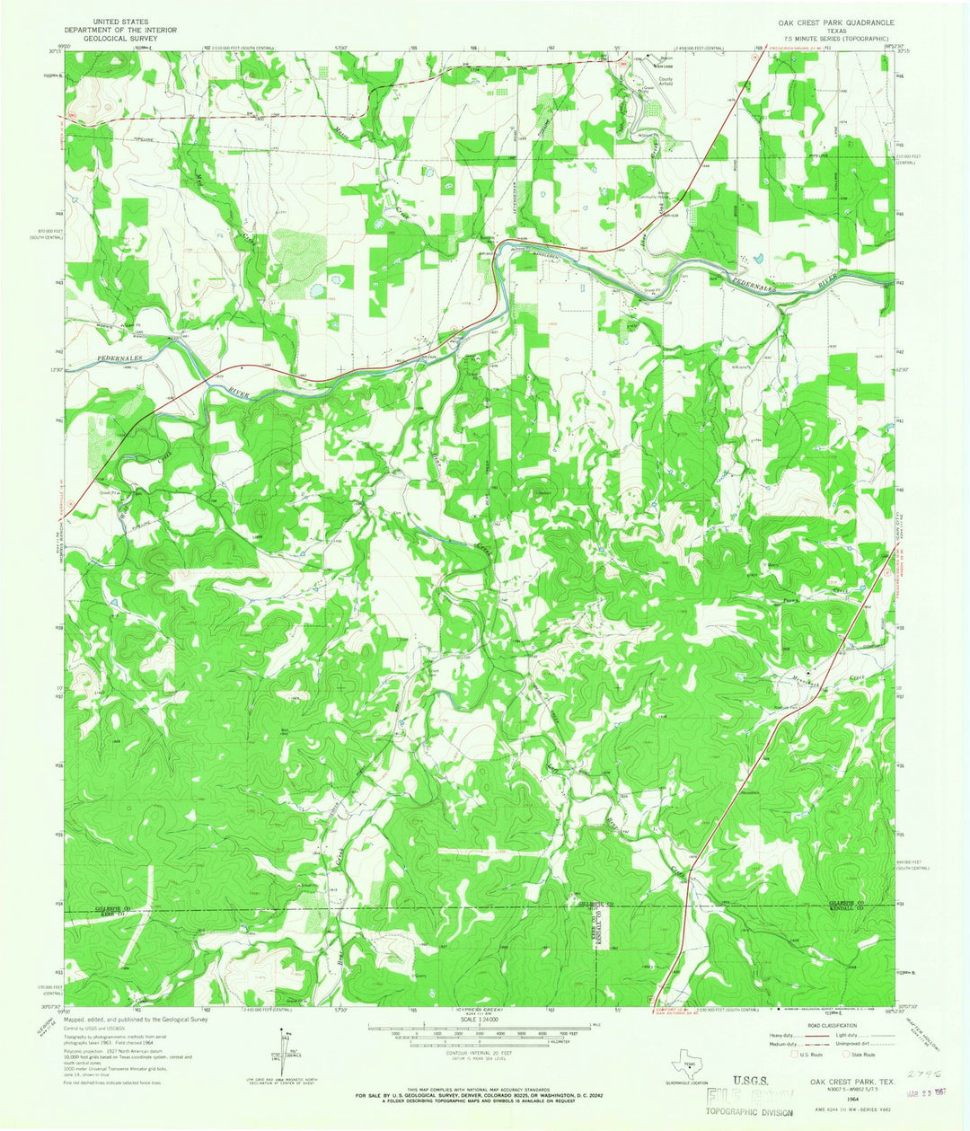 1964 Oak Crest Park, TX - Texas - USGS Topographic Map