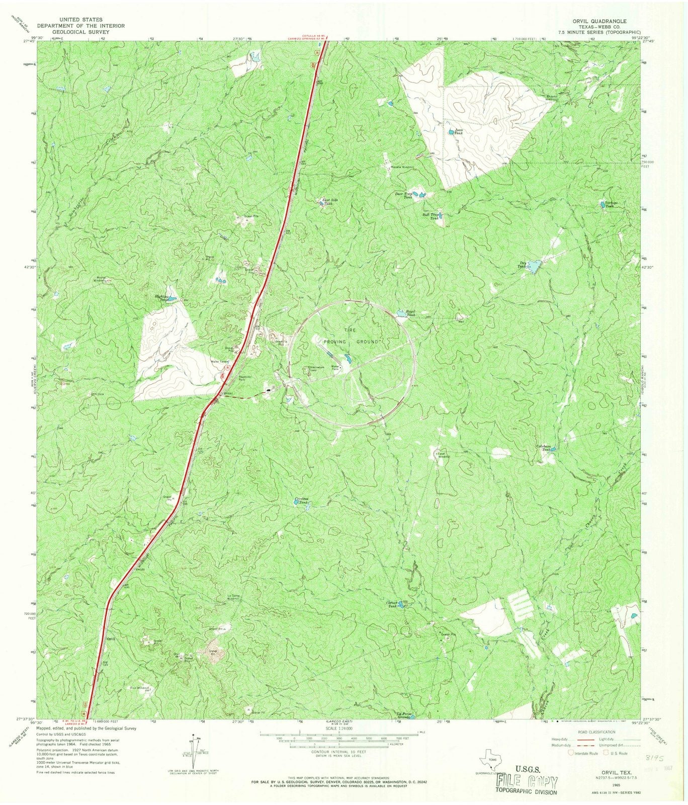 1965 Orvil, TX - Texas - USGS Topographic Map