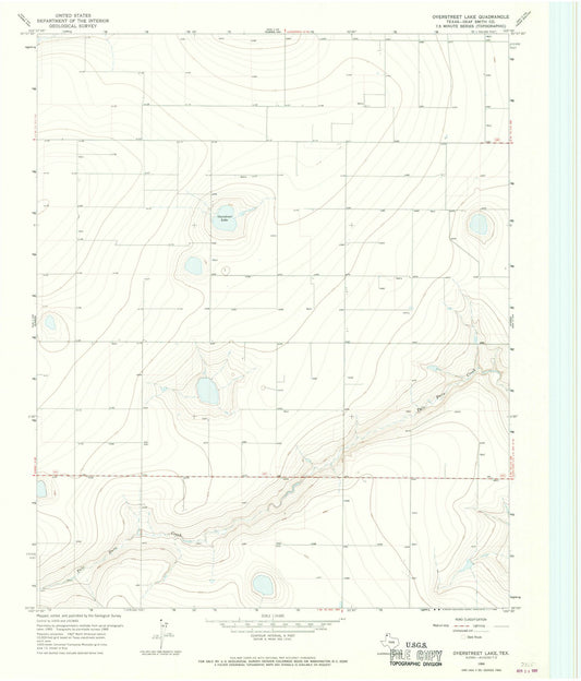 1966 Overstreet Lake, TX - Texas - USGS Topographic Map