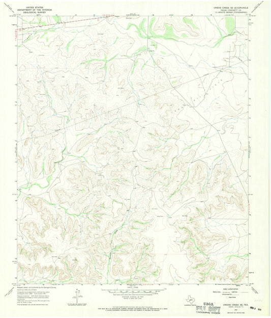 1967 Owens Creek, TX - Texas - USGS Topographic Map v3