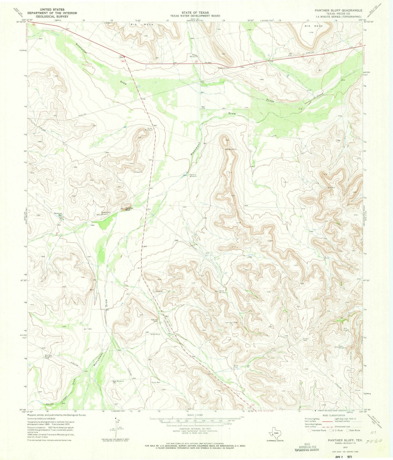 1970 Panther Bluff, TX - Texas - USGS Topographic Map