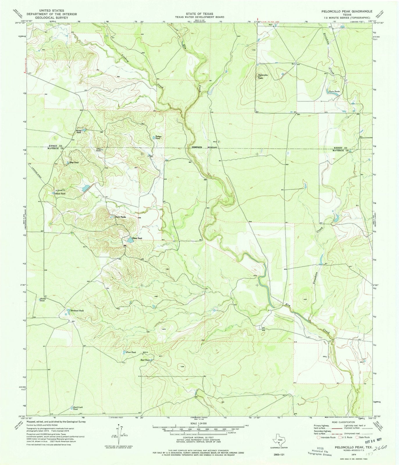 1974 Peloncillo Peak, TX - Texas - USGS Topographic Map